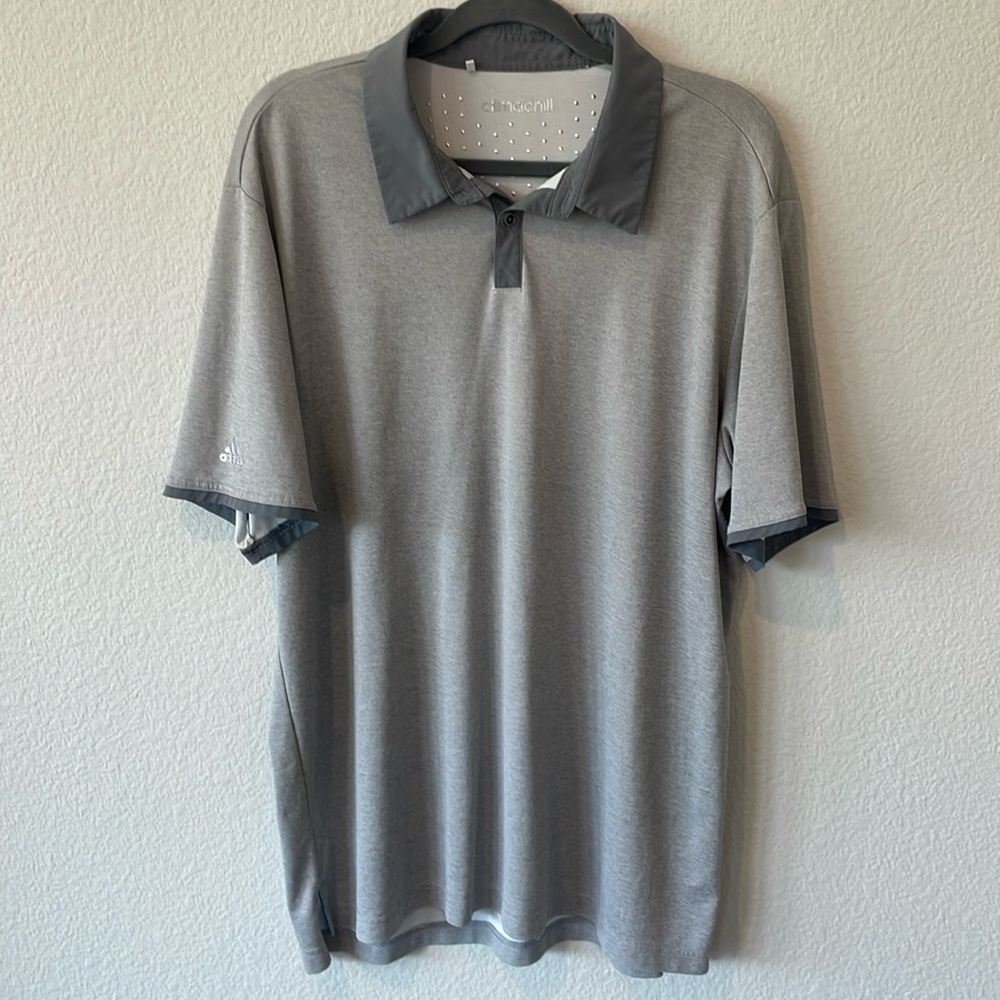 Adidas Golf Shirt 2XL Polo Climachill Gray‎